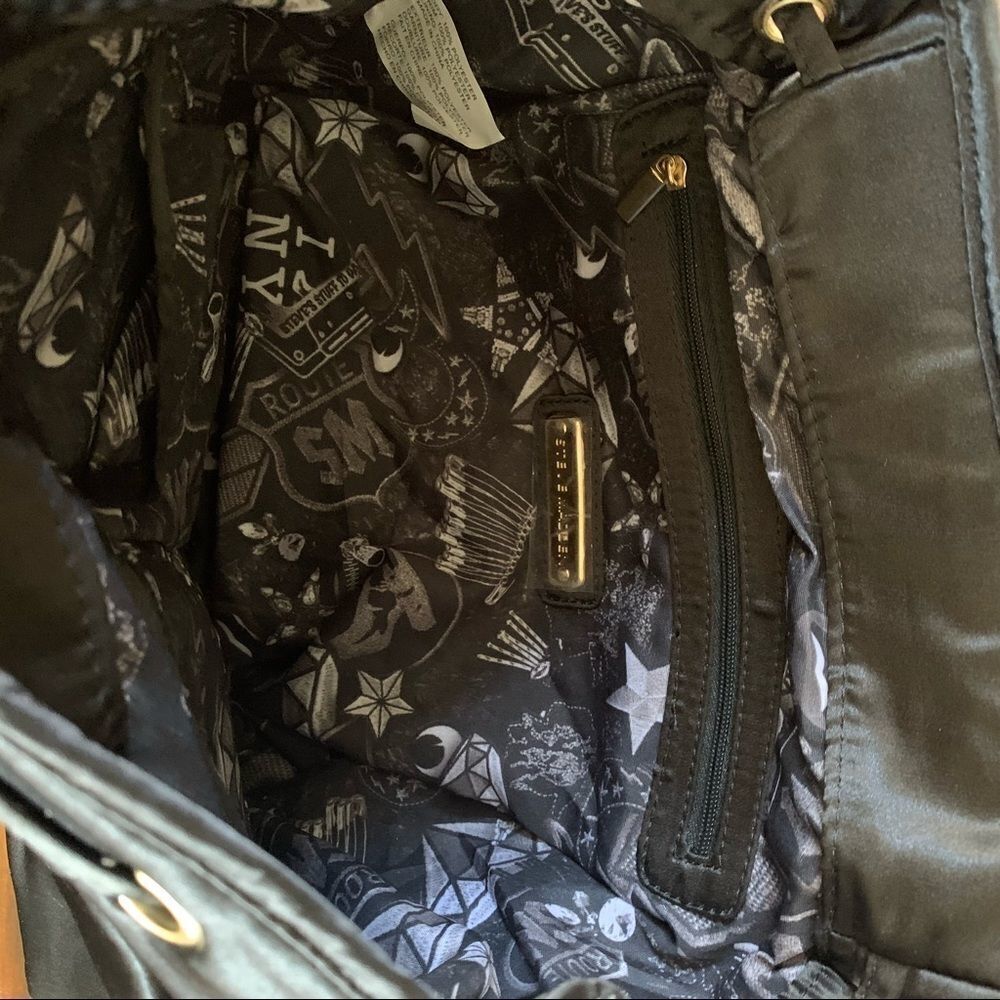Steve Madden Black Satin Backpack - Picture 6 of 7